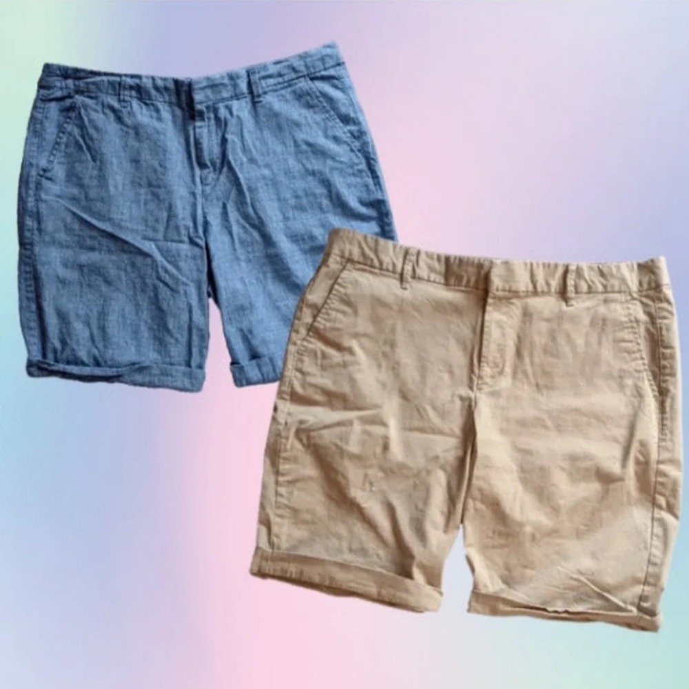 Bundle of GAP Bermuda Shorts Size 14 | Khaki and Light Blue! | Summer Looks